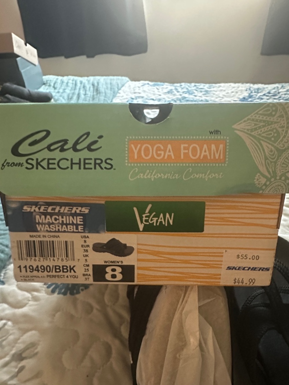 Skechers Black Crisscross Yoga Foam Slide Sandals - Picture 5 of 5
